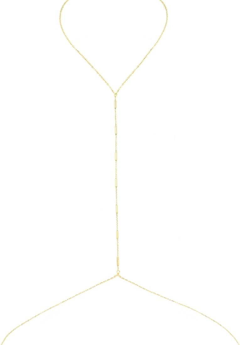 VIPHYEE Adjustable 14K Gold Body Chain Jewelry - Sexy Bikini body chains necklace for Women and F... | Amazon (US)