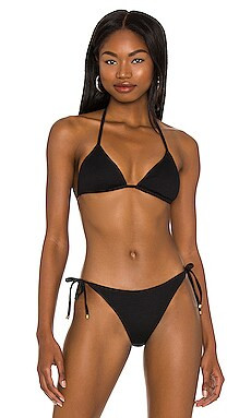 vitamin A Gia Triangle Bikini Top in Black from Revolve.com | Revolve Clothing (Global)