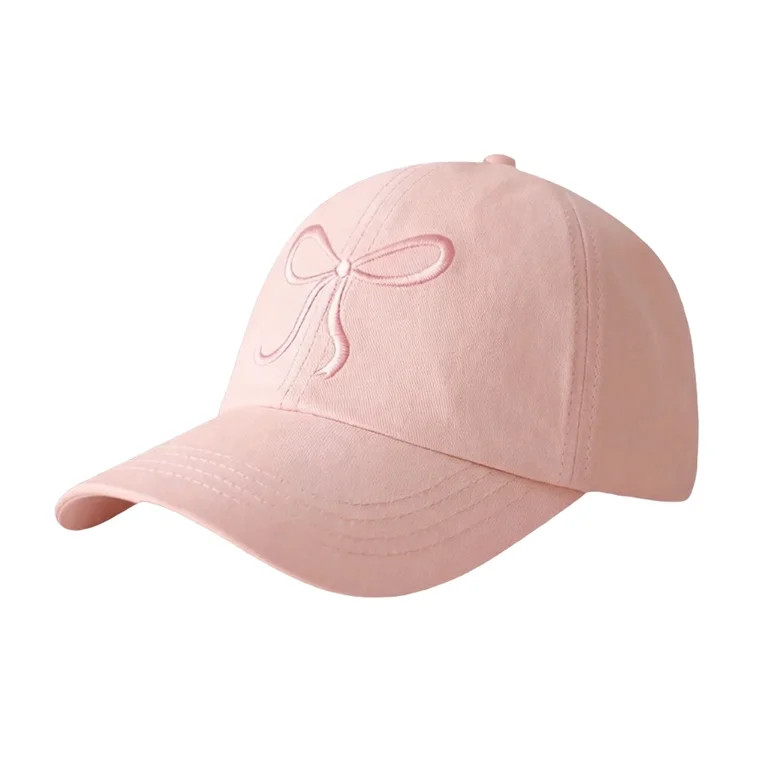 jobturf Girls Baseball Hat with Ponytail Hole Trendy Bow Tie Sun Cap Trucker Hats for Hiking Trav... | Walmart (US)