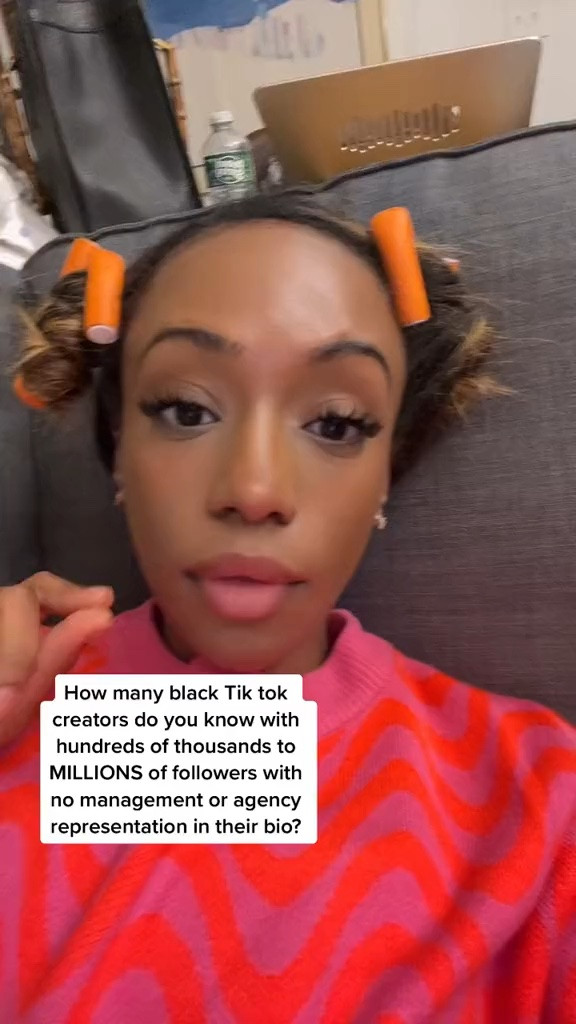 you can look at two accounts with the SAME amount of followers and I PROMISE you most of the black creators don’t have ___@whateveragency.com or ____@whatevermgmt.com in their bio