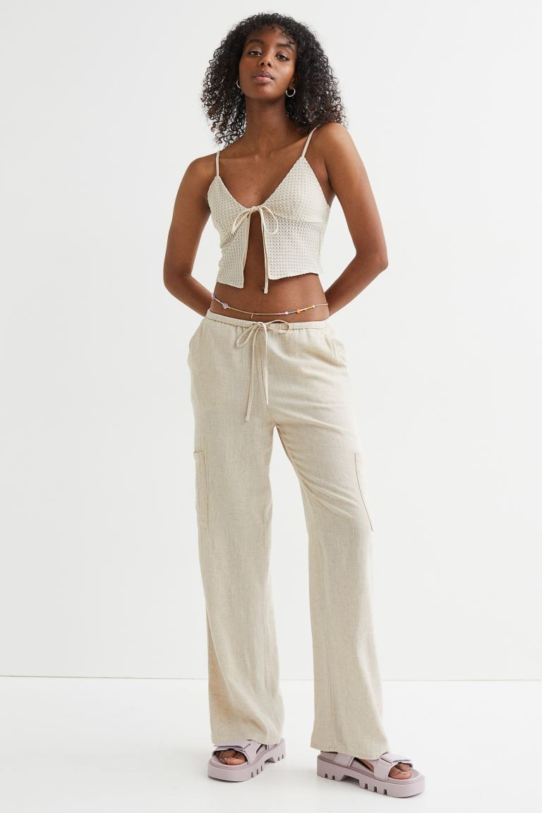 Wide-leg Linen-blend Pants | H&M (US + CA)