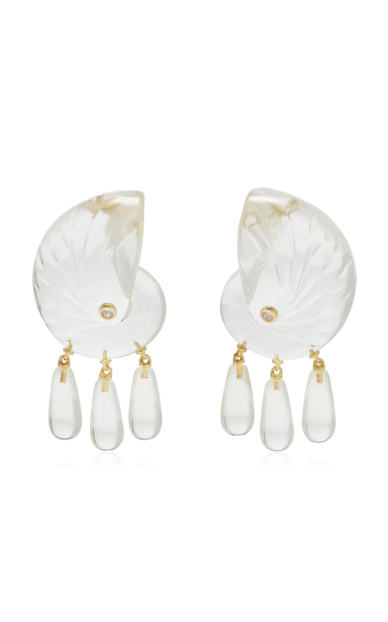 Comporta Resin and Cubic Zirconia Earrings | Moda Operandi (Global)
