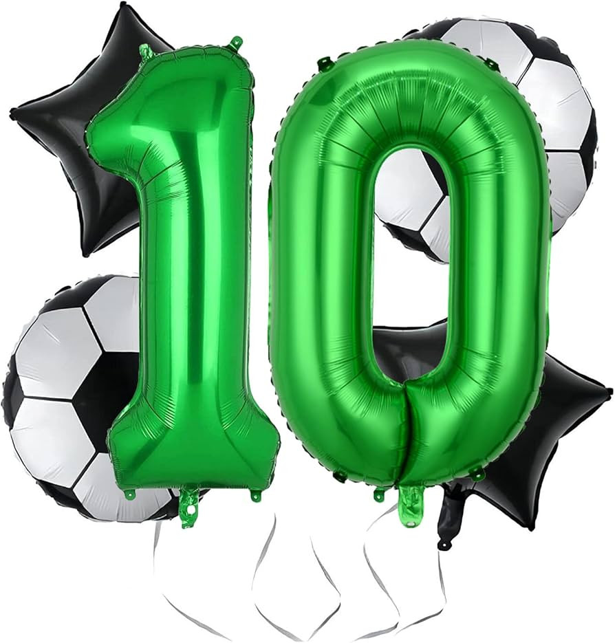 Soccer Balloons 10th Birthday Decorations for Boys, Soccer Birthday Party Supplies World Cup Socc... | Amazon (US)