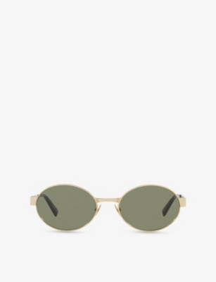 SAINT LAURENT - SL692 Oval-Frame Metal Sunglasses | Selfridges.com | Selfridges