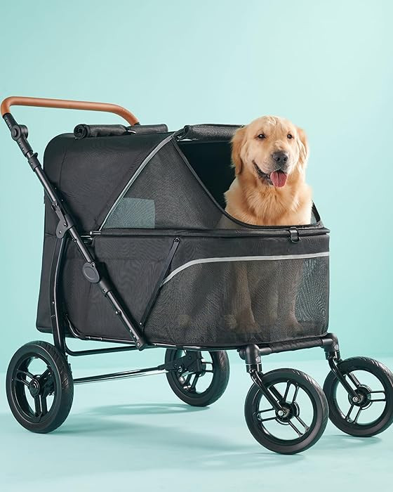 Zoosky Pet Stroller for Large Dogs up to 110lbs, Large Pet Stroller for Multiple Pets, All-Terrai... | Amazon (US)