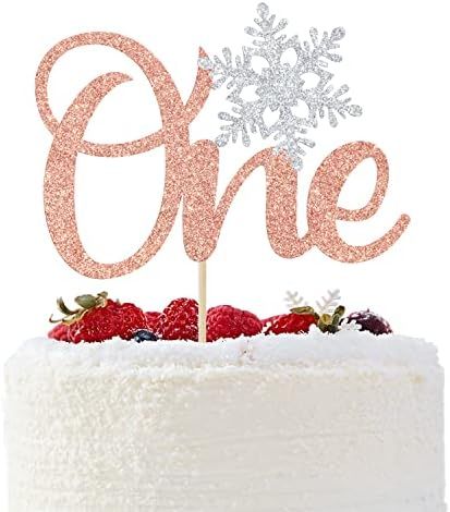 Snowflake One Cake Topper - Winter Onederland Decorations Girl, Snowflake 1st Birthday Cake Toppe... | Amazon (US)