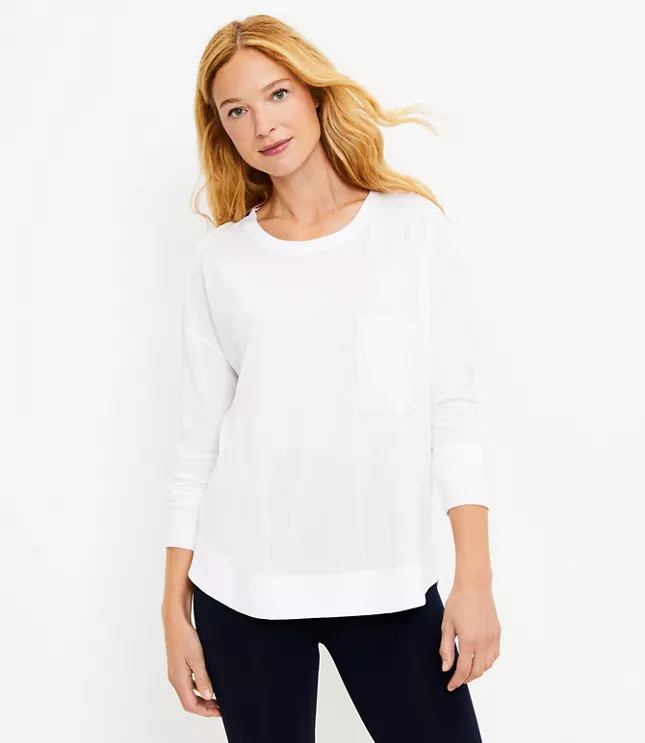 Lou & Grey Ribtrim Pocket Softserve Top | LOFT
