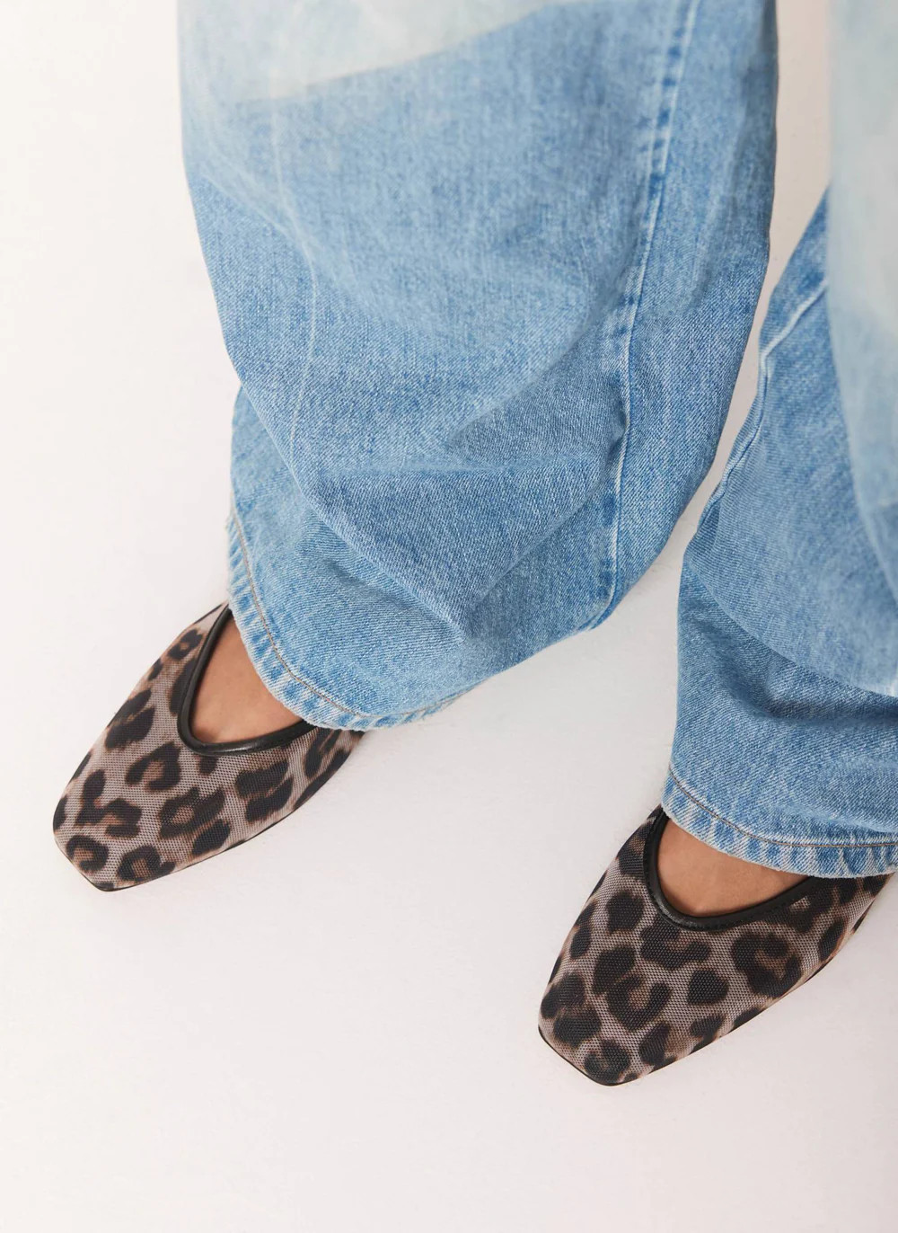 Piper Leopard Print Mesh Ballet Flat | Mint Velvet