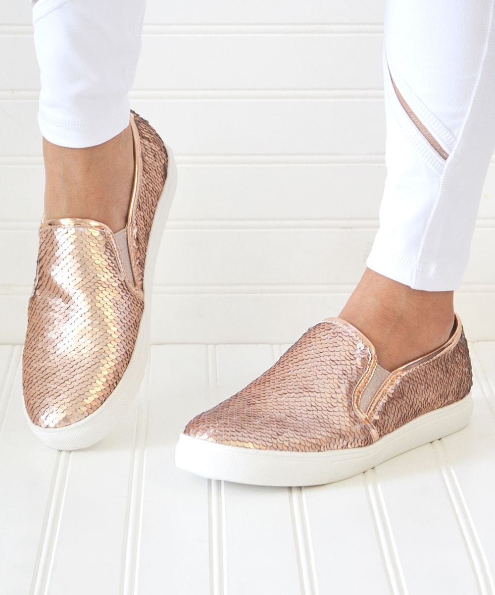 Rose Gold Sequin Layla Slip-On Sneaker - Women | zulily