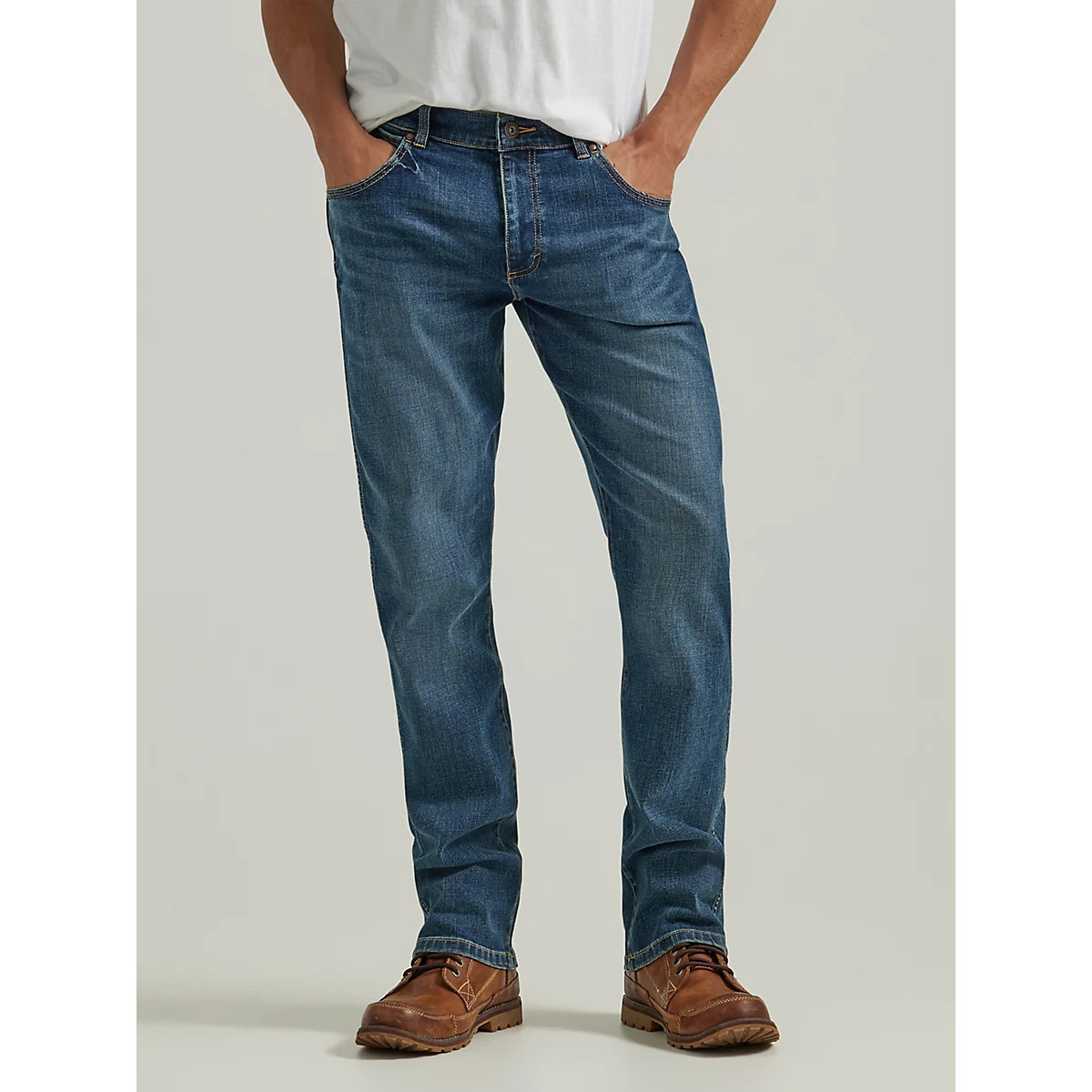 Men's Wrangler® Slim Straight Jean in Mid Wash | Wrangler