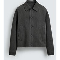 Zara - Textured Overshirt In Dark Grey - M - Man | Zara UK