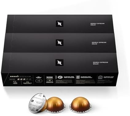Nespresso Capsules Vertuo, Double Espresso Dolce, 30-Count Espresso Pods, Brews 2.7 oz. | Amazon (US)