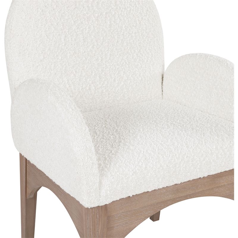 Meridian Furniture Waldorf Cream Boucle Fabric Dining Arm Chair - Walmart.com | Walmart (US)