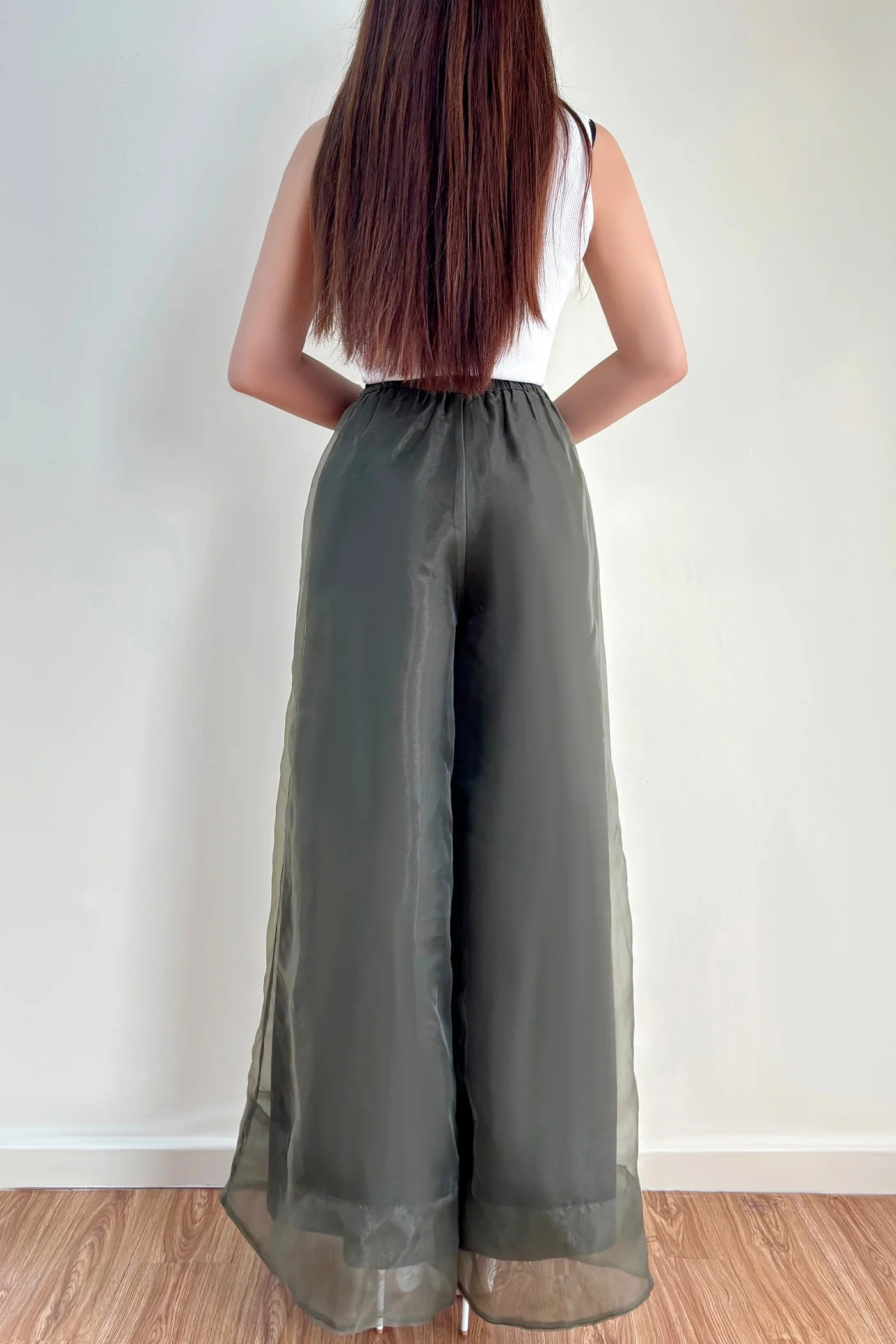 Isaiah Tulle Cropped Wide Leg Pants - Grey | Benaar La