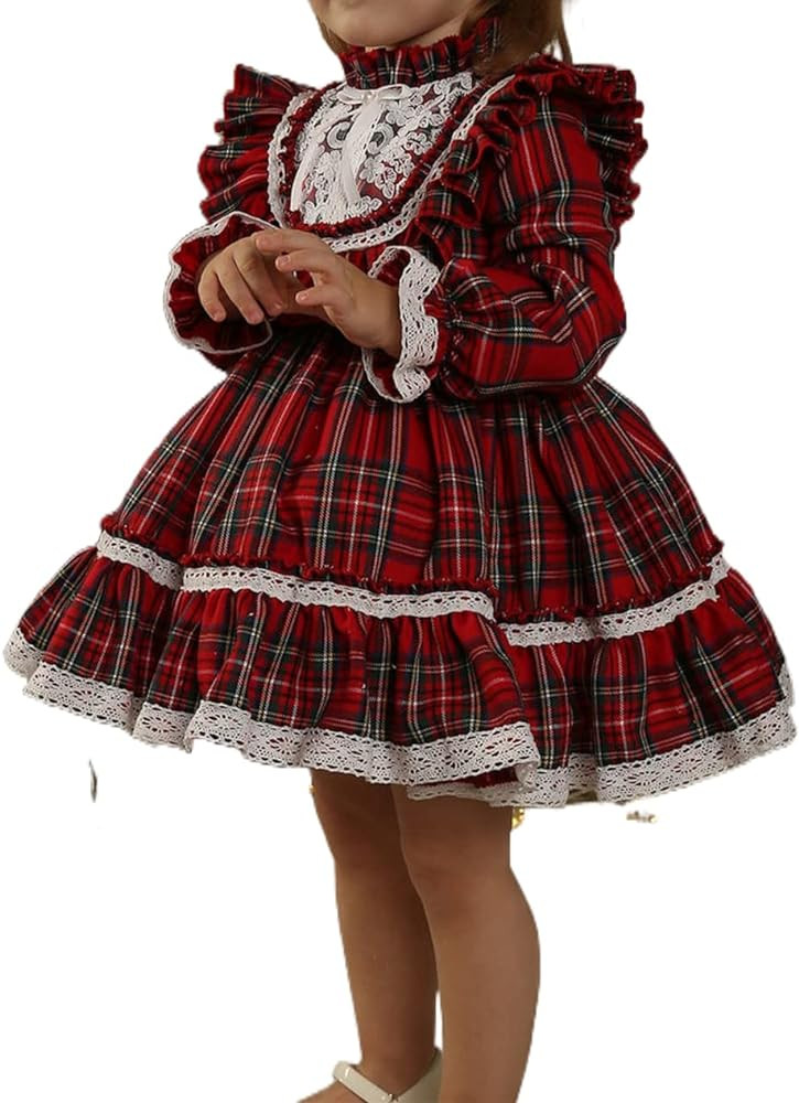 Toddler Baby Girl Christmas Dress Buffalo Plaid Tulle Tutu Skrit Princess Dress Xmas Clothes Outf... | Amazon (US)