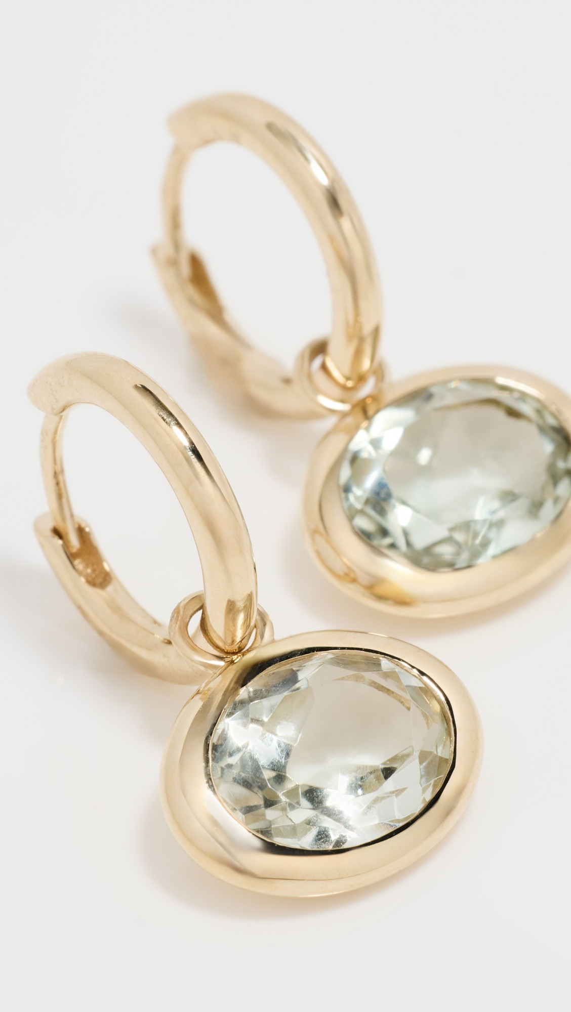 14k Gold Green Amethyst Orbit Hoops | Shopbop
