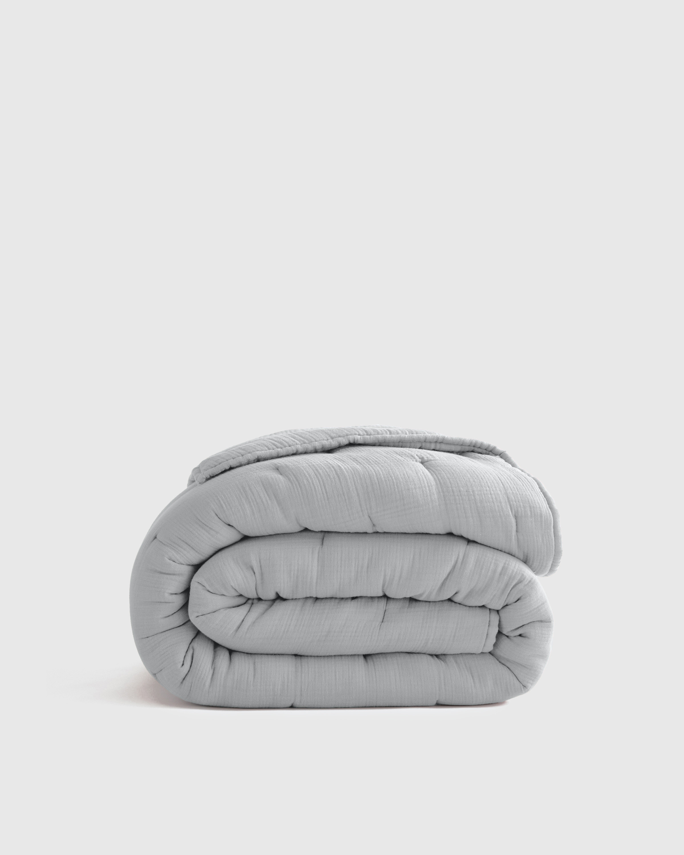 Quince | Organic Airy Gauze Quilt in Mist, Size Twin, Cotton | Quince