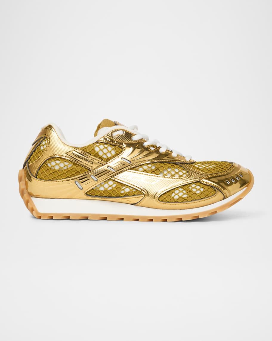 Bottega Veneta Orbit Metallic Net Runner Sneakers | Neiman Marcus
