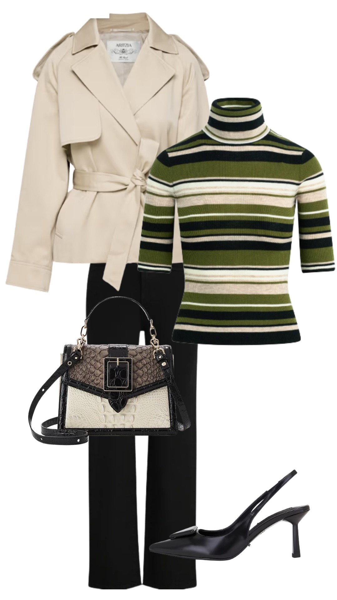 This stripe sweater is great to wear now and into spring.   Styled with a cropped trench and sling-backs that have a designer look to them

#LTKfootweat

#LTKdayinmylife #LTKootd