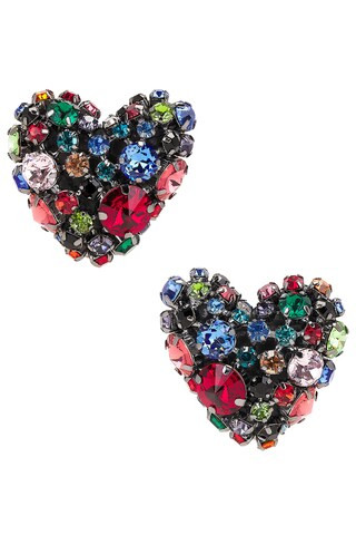 AREA Heart Earrings in Red | FWRD 