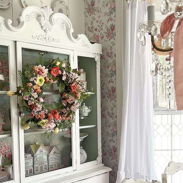 Bright Faux Mixed Floral Wreath | Antique Farm House