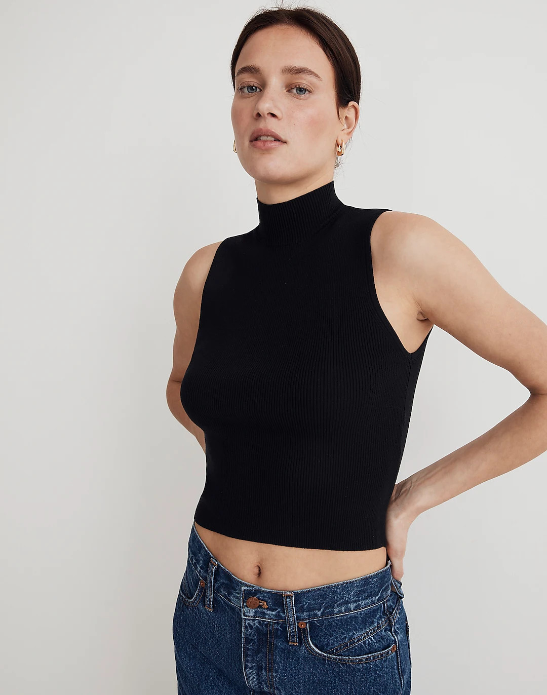 Wide Rib Mockneck Sweater Tank | Madewell