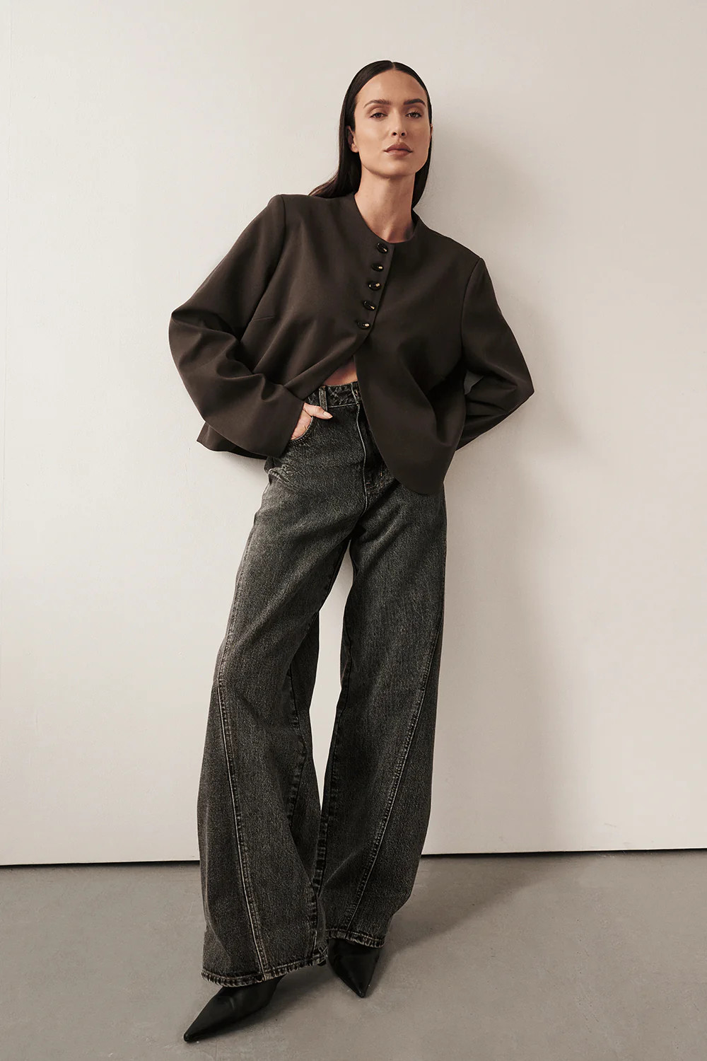 CARSON WASHED BLACK TALL WIDE LEG JEAN | DISSH