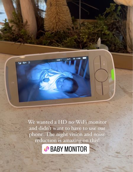 We wanted a HD no-WiFi monitor and didn't want to have to use our phone. The night vision and noise reduction is amazing on this!

Baby registry must have 

#LTKbaby #LTKhome #LTKbump