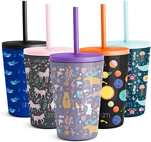 Simple Modern Kids Cup 12oz Classic Tumbler with Lid and Silicone Straw - Vacuum Insulated Stainless | Amazon (US)