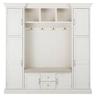 Royce Polar White 79.25 in. Hall Tree | The Home Depot
