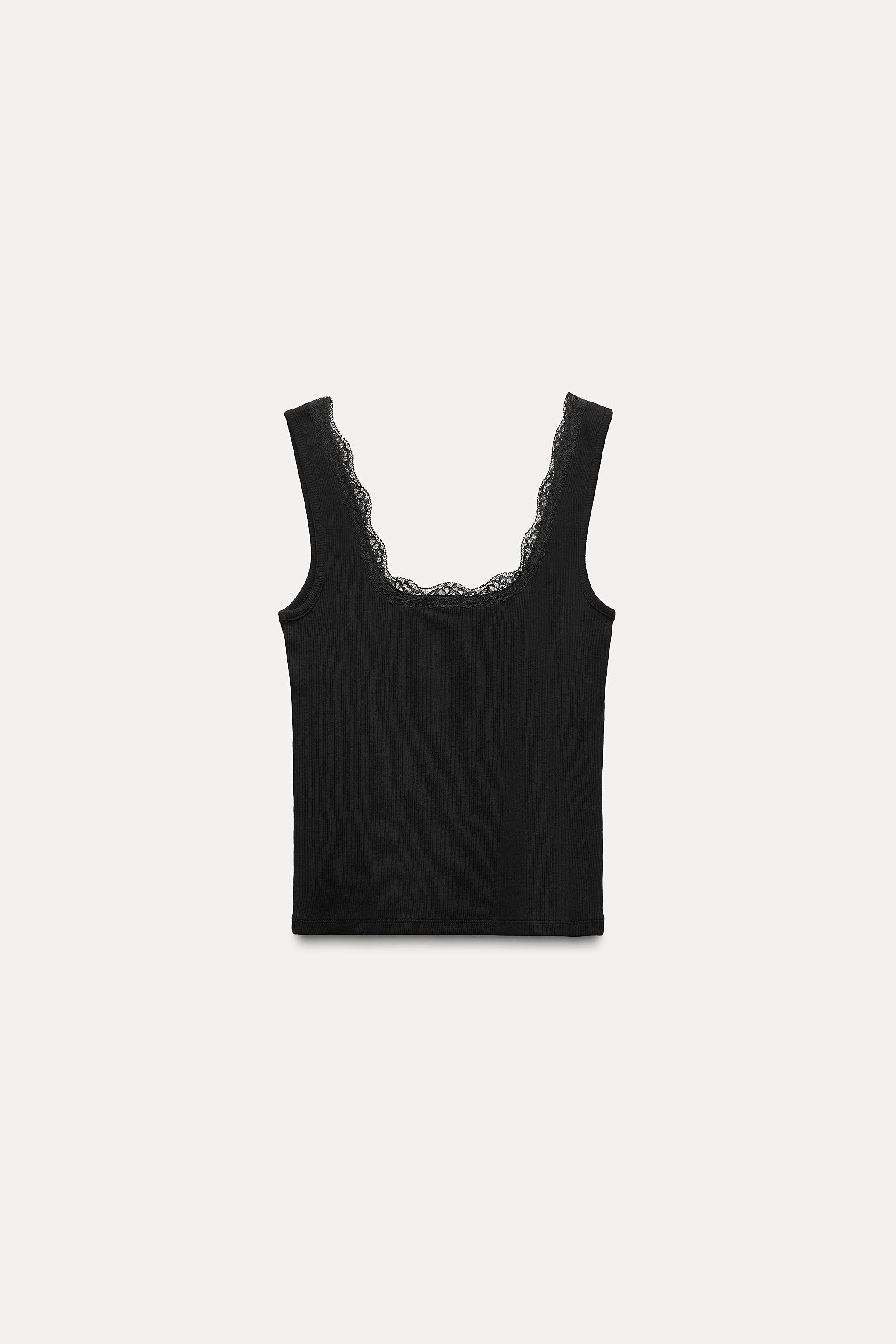 LACE STRAP TANK TOP | Zara US