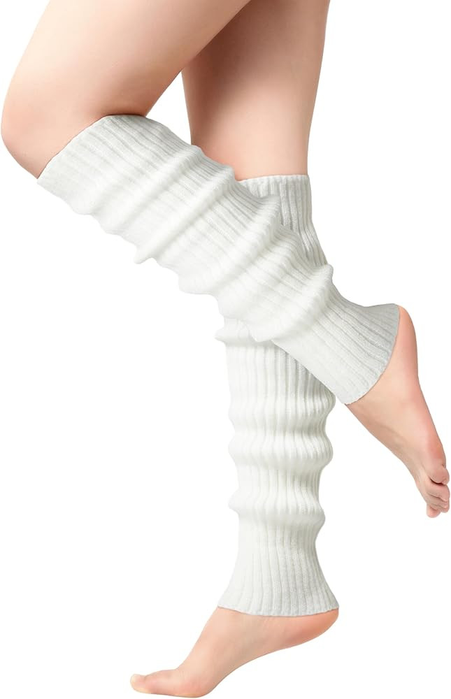 Pleneal Leg Warmers for Women - Leg Warmers 80s Ribbed Knitted Long Socks for Yoga Party Sports F... | Amazon (US)