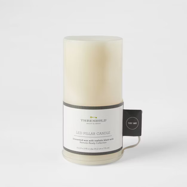 6" x 3" LED Flameless Black Wick Candle Cream - Threshold™ | Target