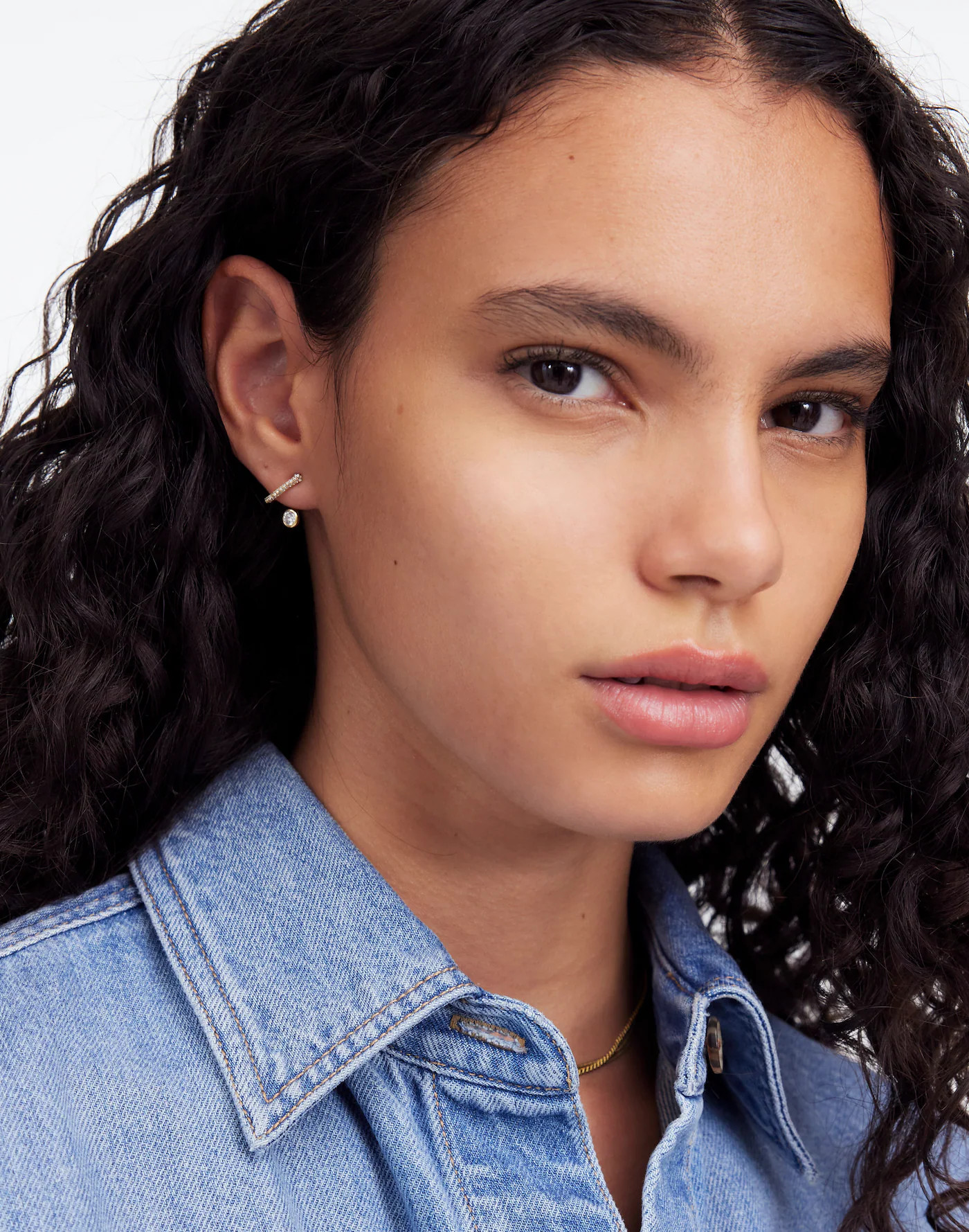 Demi-Fine Floating Crystal Huggie Hoop Earrings | Madewell