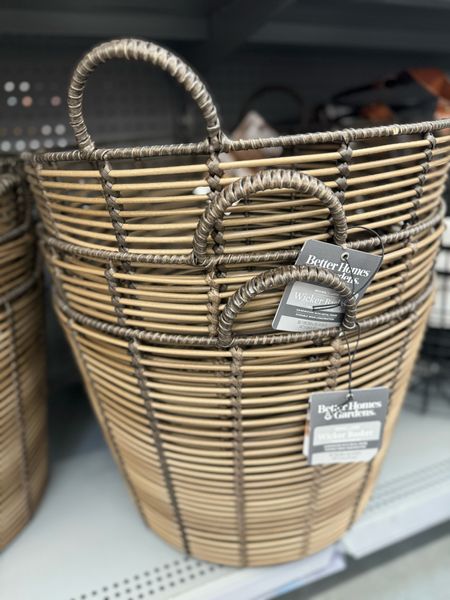 Spotted at Walmart: Better Homes & Gardens Poly Rattan Storage Basket with Handles

Large basket 

#LTKstyletip