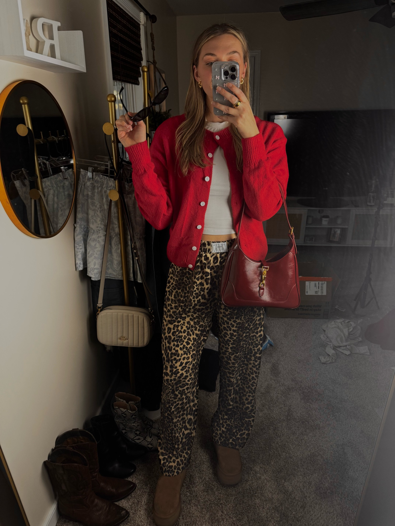 red cardigan and cheetah print outfit, date night outfit 

#LTKSeasonal #LTKStyleTip #LTKSaleAlert