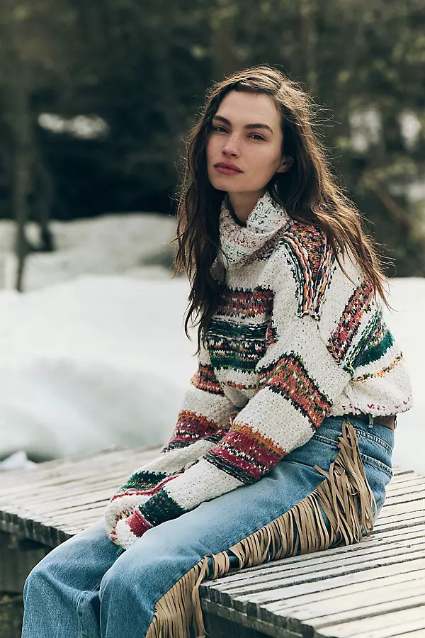 Fringe Half Pipe Button Sneak High-Rise Wide-Leg Jeans | Anthropologie (US)