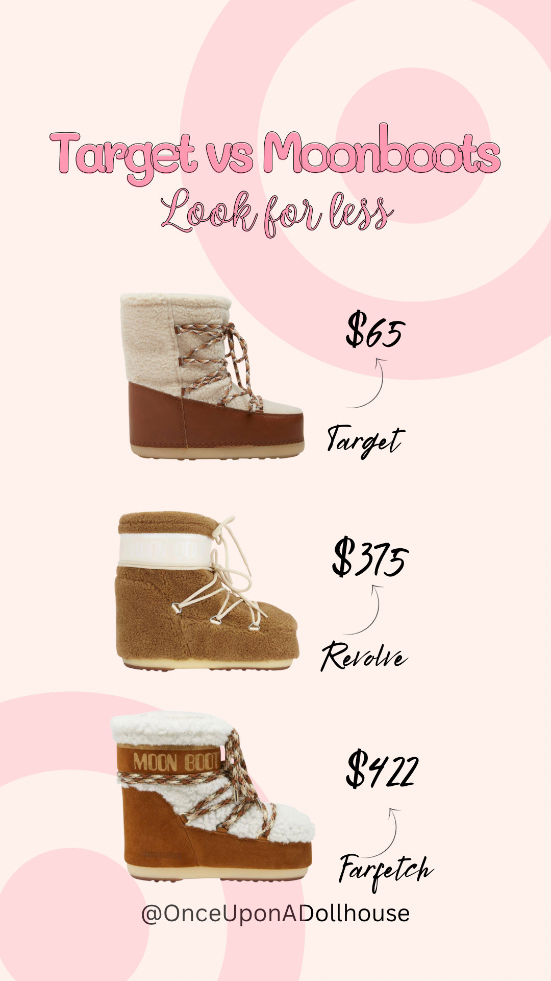 Target vs Moon boots look for less! 