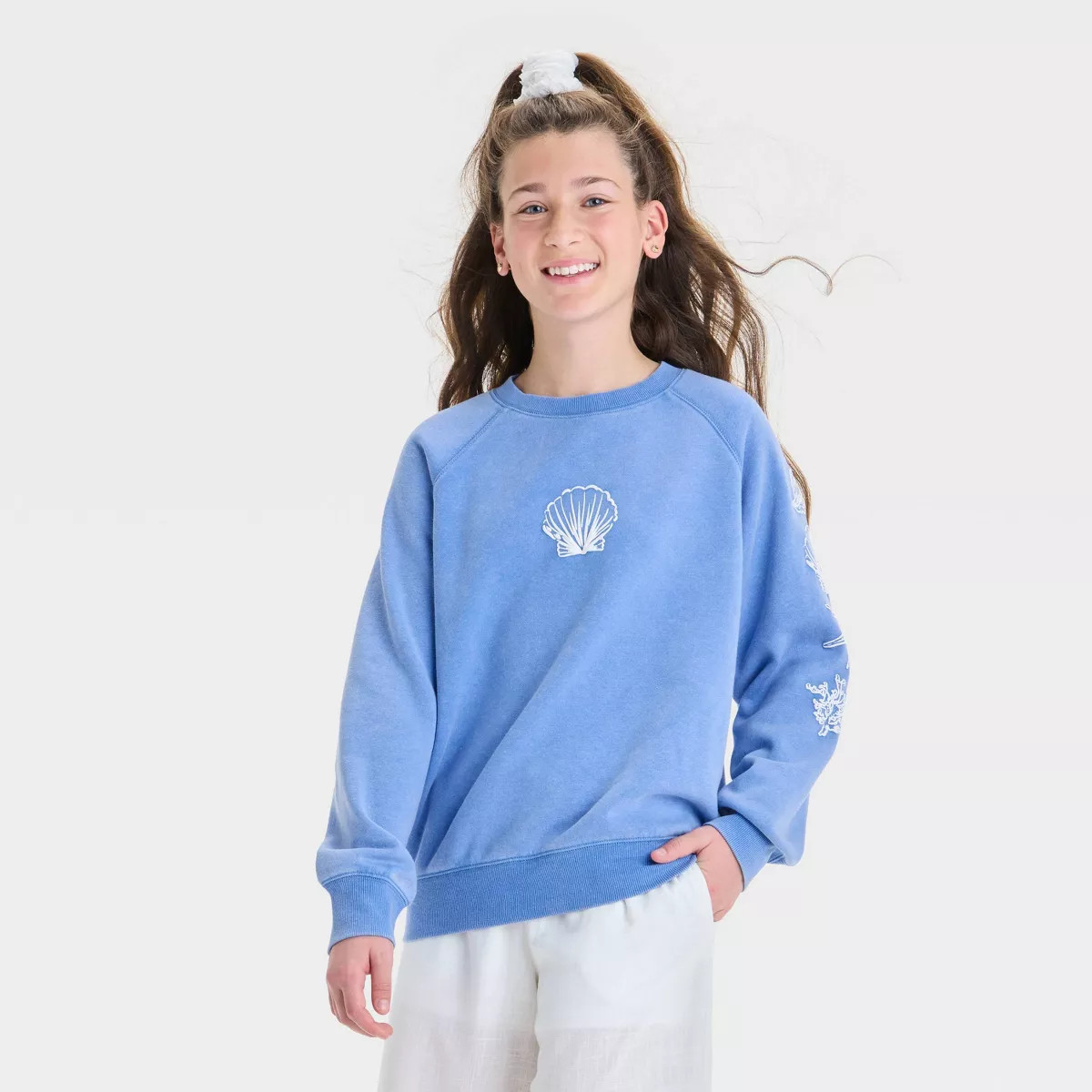 Girls' Oversized Fleece Pullover Sweatshirt - art class™ | Target