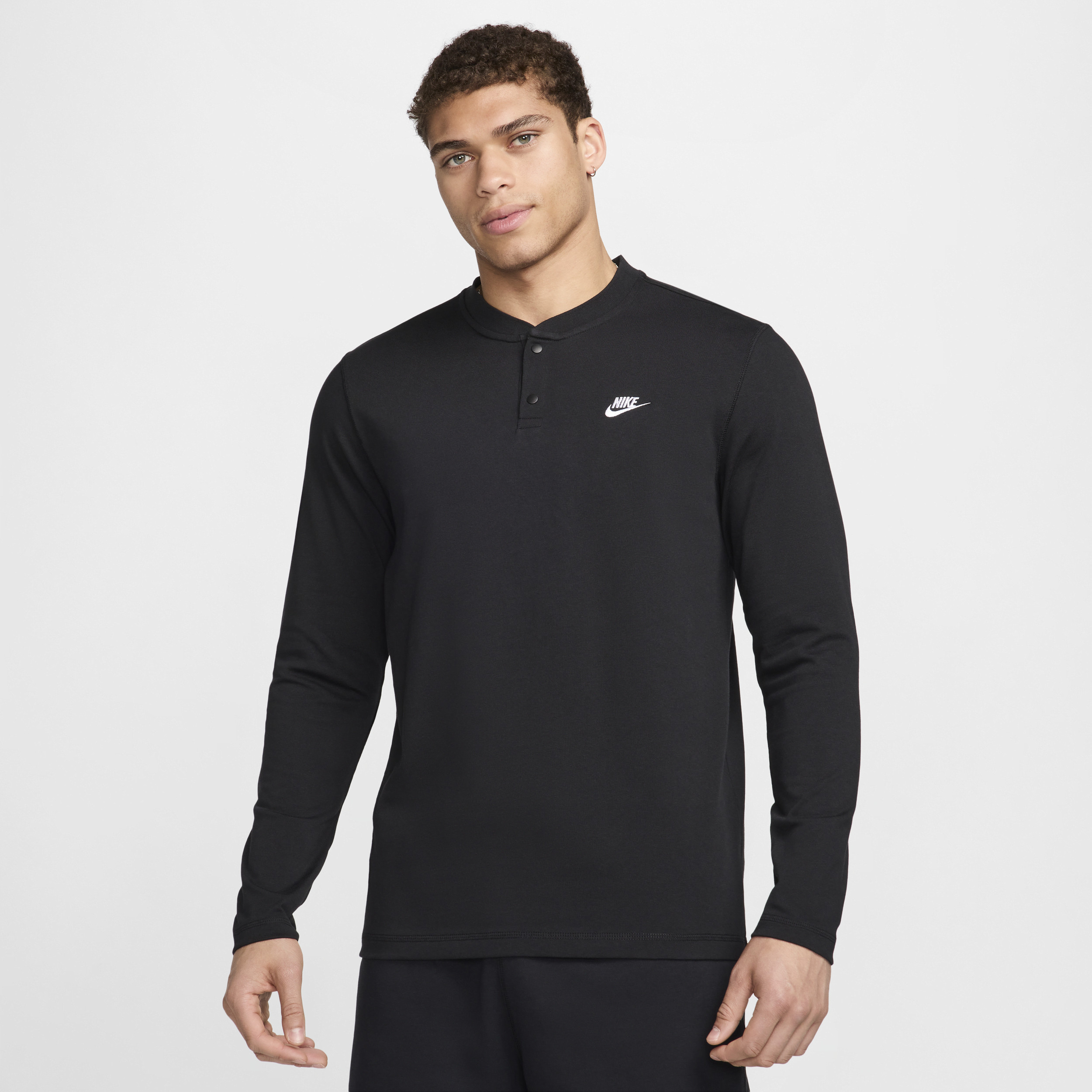Nike Men's Club Long-Sleeve Henley in Black | FZ6630-010 | Nike (US)