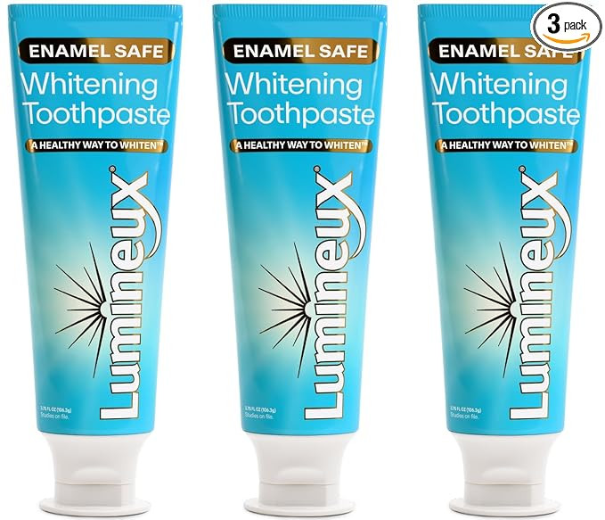 Lumineux Teeth Whitening Toothpaste 3 Pack Peroxide Free Enamel Safe for Sensitive Whiter Teeth, ... | Amazon (US)