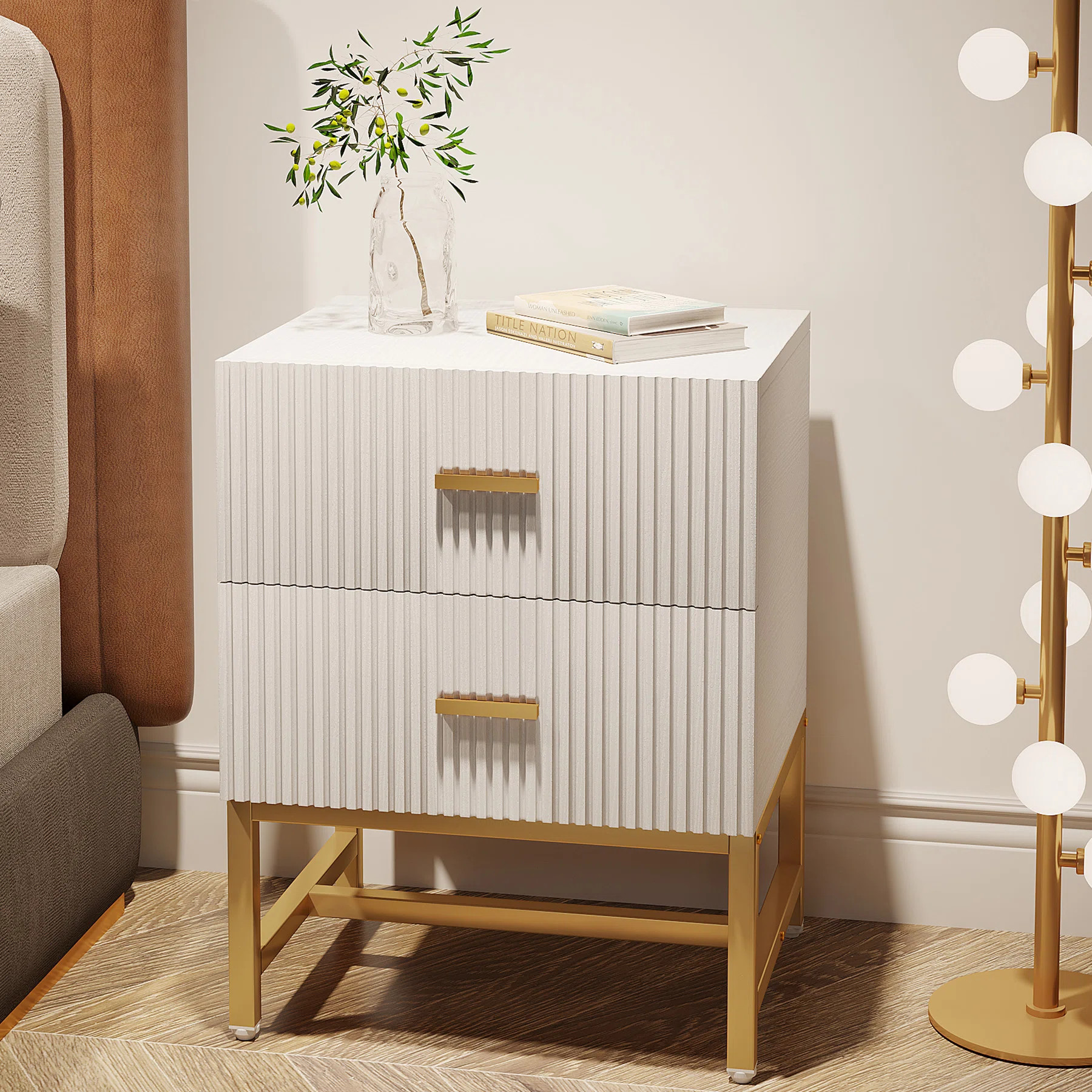 Everly Quinn Modern Nightstand with 2 Drawers, Bedside Table & Reviews | Wayfair | Wayfair North America