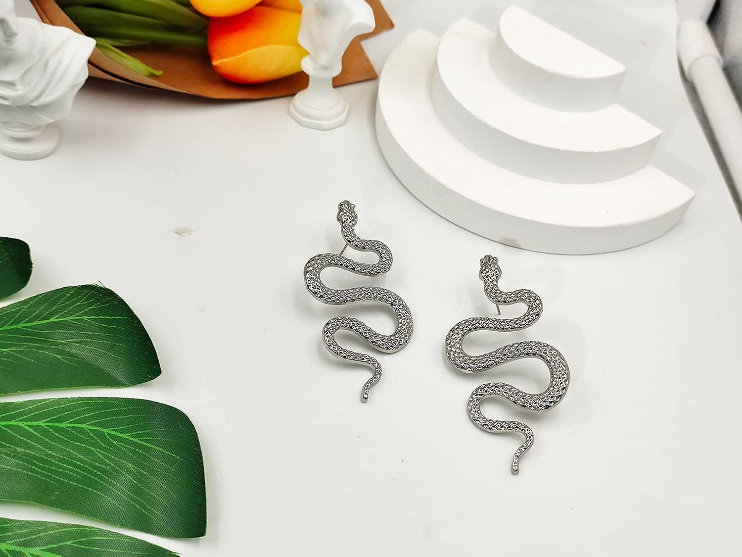 INENIMARTJ Snake Dangle Earrings for Women, Boho Statement Snake Earrings, Punk Gothic Personalit... | Amazon (US)