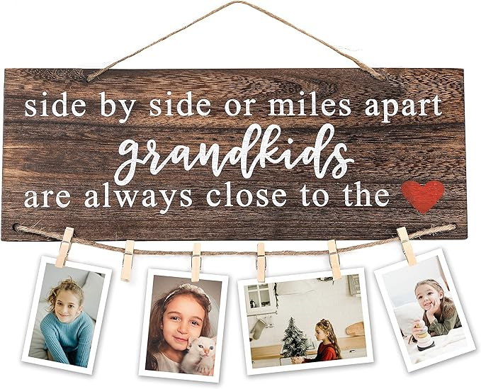 Grandparents Gifts from Grandchildren, Side by Side or Miles Apart Grandkids Photo Holder, Great ... | Amazon (US)