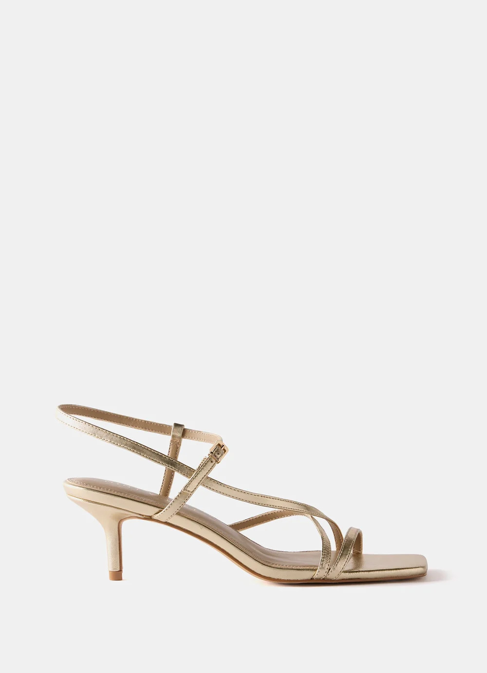 Eli Gold Leather Strappy Kitten Heels | Mint Velvet