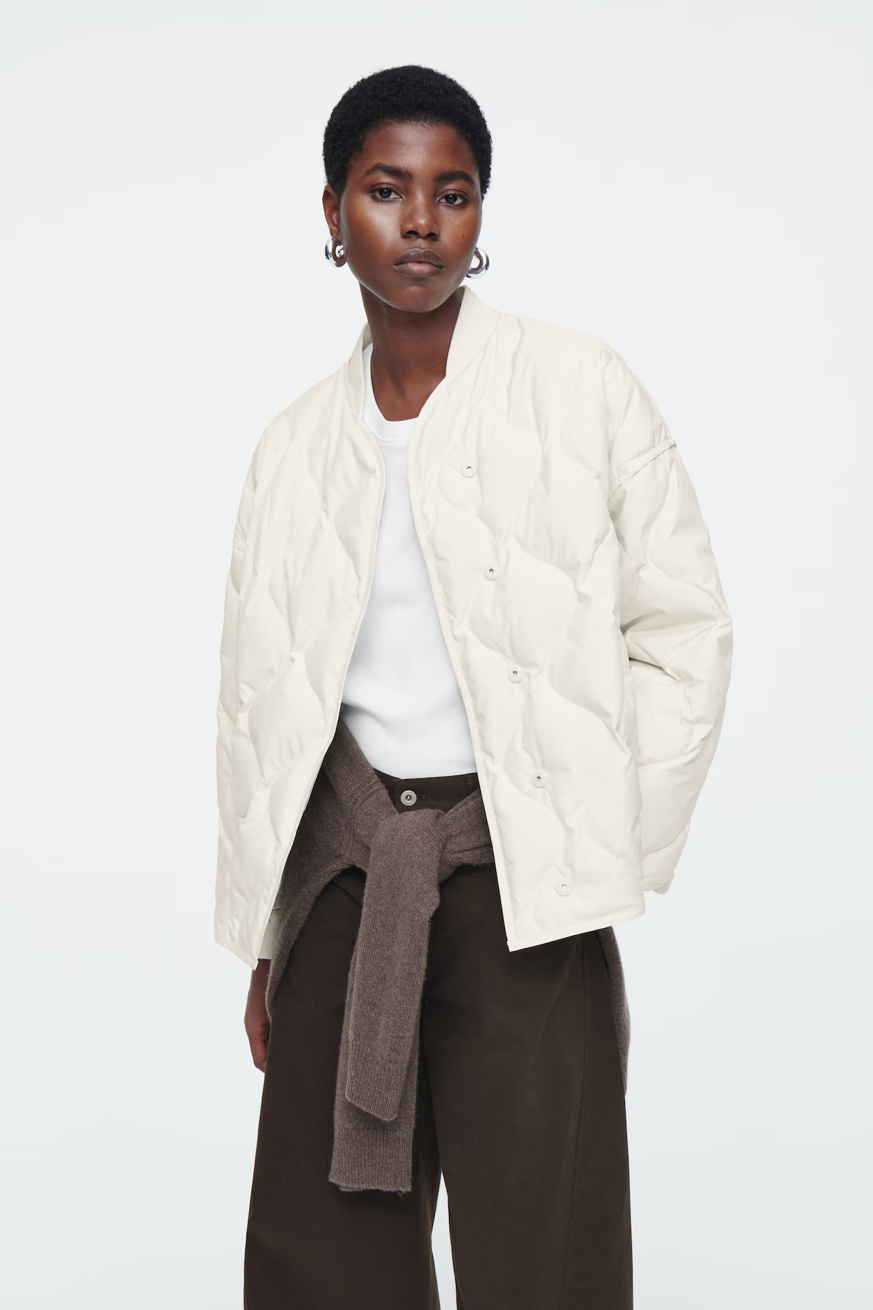 OVERSIZED QUILTED JACKET - OFF-WHITE | COS (EU)