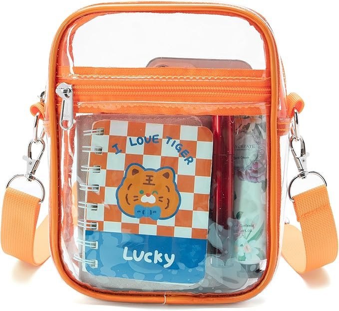 DNFUN Clear Bag Stadium Approved - Waterproof Crossbody Purse with Adjustable Strap for Concerts ... | Amazon (US)