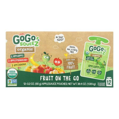 Gogo Squeez - Applesauce - Organic - Variety - 12 Pack - Case of 6 - 3.2oz | Target