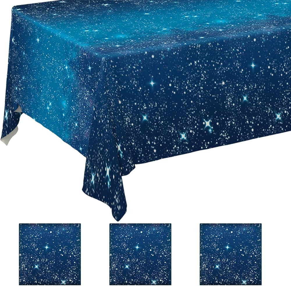 Space Tablecloth Gatherfun Space Stars Theme Party Supplies Starry Night Tablecloth Waterproof Pl... | Amazon (US)