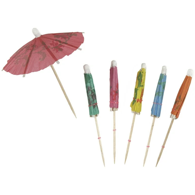 (2 pack) Way to Celebrate! Tropical Paper Drink Umbrellas, Assorted, 100ct | Walmart (US)